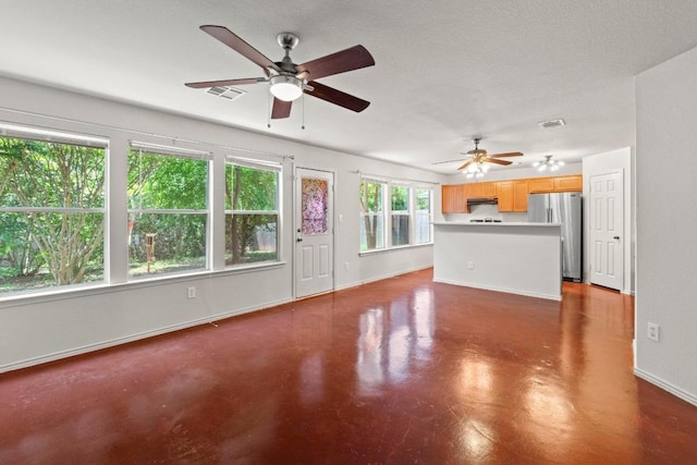4608 Acers Ln, Austin, TX 78725 - unfurnished living room featuring a ceiling fan