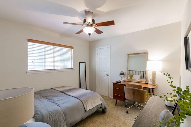 6612 Ashland Dr, Austin, TX 78723 - carpeted bedroom featuring a desk and ceiling fan