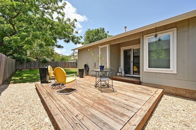 9710 Curlew Dr, Austin, TX 78748 - wooden deck with a fenced backyard