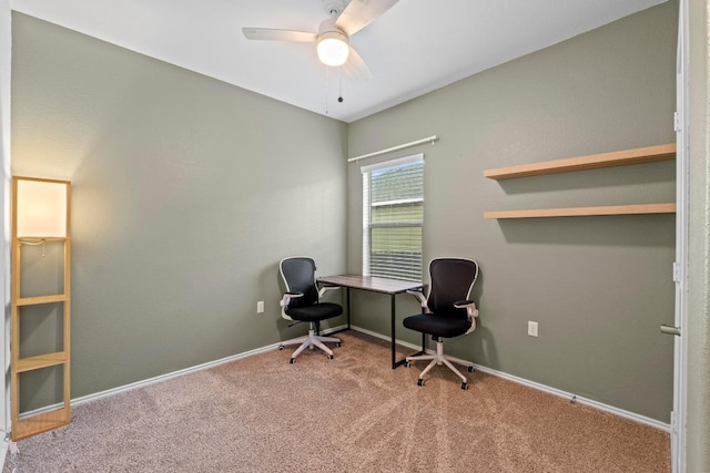 2416 Nightview Dr, Pflugerville, TX 78660 - office with a ceiling fan and carpet