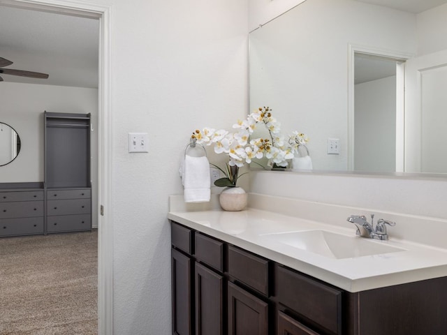 752 Circle Way Unit 35H, Jarrell, TX 76537 - bathroom with vanity and ceiling fan