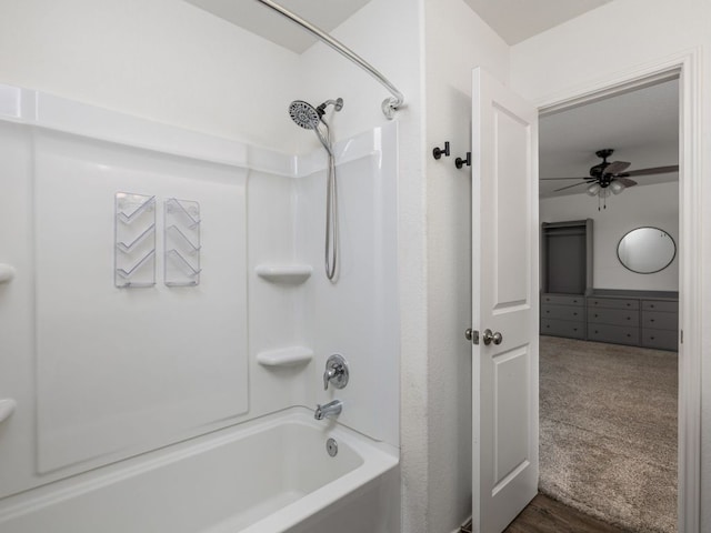 752 Circle Way Unit 35H, Jarrell, TX 76537 - bathroom featuring shower / tub combination and a ceiling fan