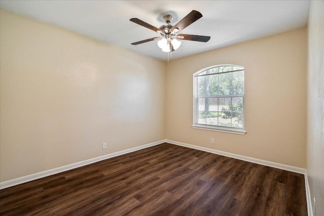 1601 Muledeer Run, Leander, TX 78641 - spare room with dark wood finished floors and a ceiling fan