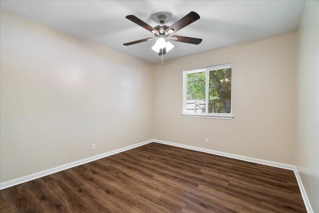 1601 Muledeer Run, Leander, TX 78641 - spare room featuring dark wood-type flooring and ceiling fan