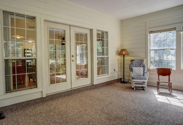 128 Moku Manu Dr, Bastrop, TX 78602 - sitting room featuring carpet floors and french doors