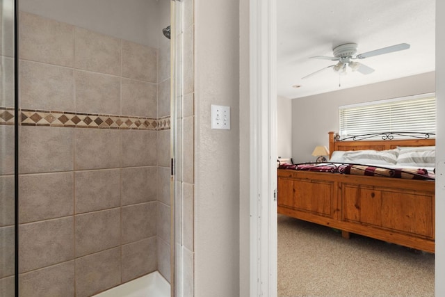 251 Barton Meadow Dr, Dripping Springs, TX 78620 - ensuite bathroom with a tile shower and ceiling fan
