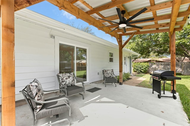 1806 Teton Dr, Austin, TX 78757 - view of patio / terrace featuring area for grilling and ceiling fan