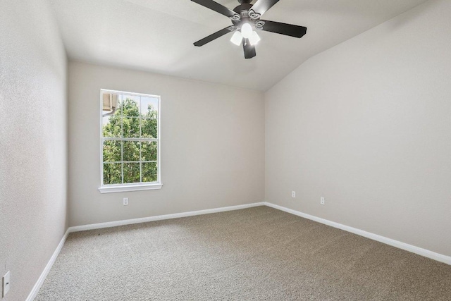 212 Boone Valley Dr, Round Rock, TX 78664 - carpeted empty room with lofted ceiling and a ceiling fan