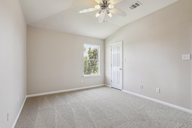 212 Boone Valley Dr, Round Rock, TX 78664 - empty room featuring carpet floors, a ceiling fan, and lofted ceiling