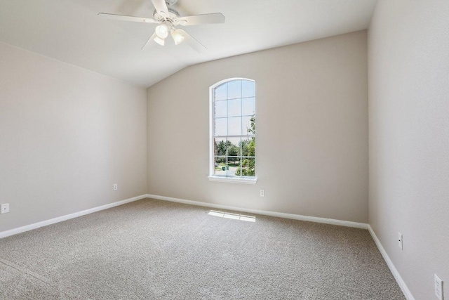 212 Boone Valley Dr, Round Rock, TX 78664 - unfurnished room with carpet floors, a ceiling fan, and lofted ceiling