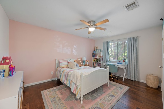 16210 Braesgate Dr, Austin, TX 78717 - bedroom featuring hardwood / wood-style flooring, a ceiling fan, and an office area