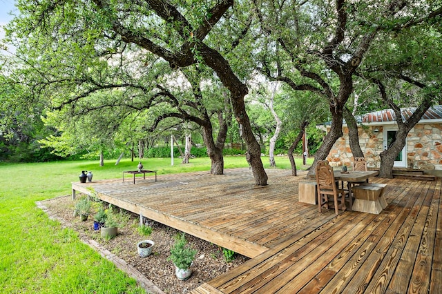 5204 Cueva Dr, Austin, TX 78738 - deck featuring a yard