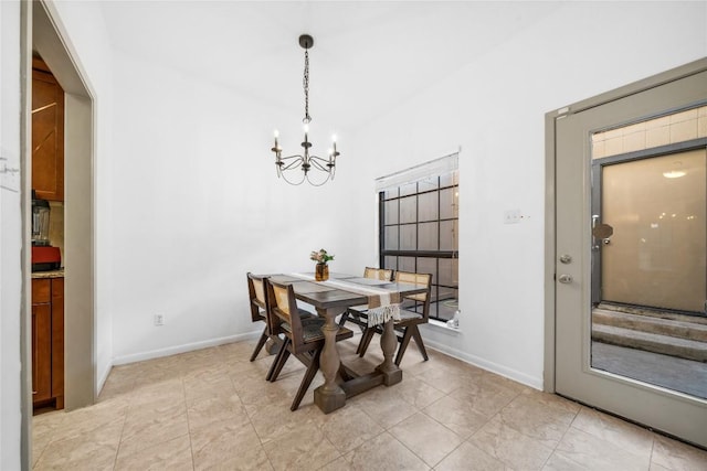 7162 Chimney Cors Unit 7204, Austin, TX 78731 - dining space with a chandelier and baseboards