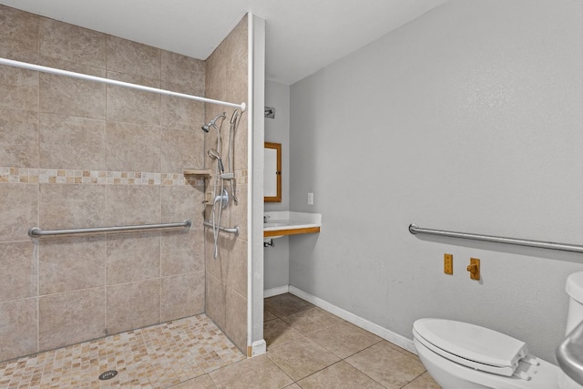 1703 Greyson Dr, Round Rock, TX 78664 - bathroom with tiled shower and tile patterned floors