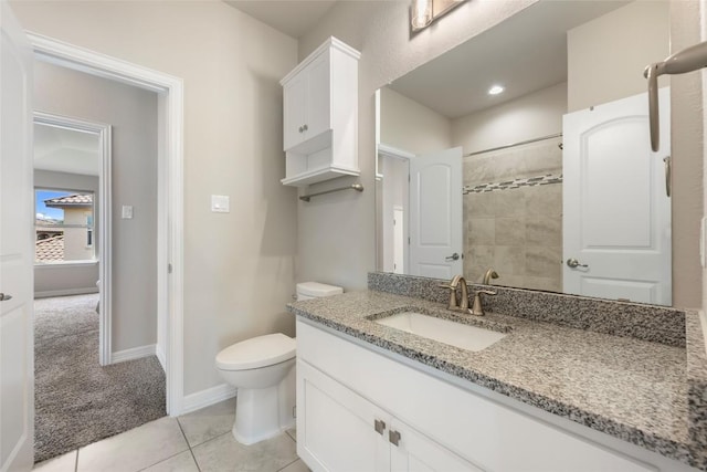 105 Curacao Ct, Austin, TX 78738 - bathroom with vanity, tile patterned floors, and tiled shower