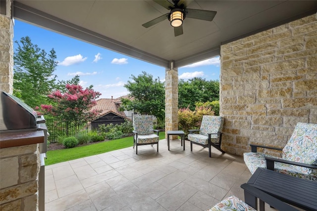 105 Curacao Ct, Austin, TX 78738 - view of patio featuring ceiling fan