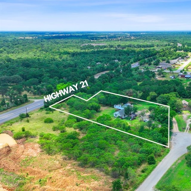 121 Wyers Pl, Cedar Creek, TX 78612 - view of property location with property parcel outlined and a forest