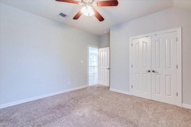 2804 Forest Green Dr, Round Rock, TX 78665 - unfurnished bedroom featuring carpet flooring, a closet, and a ceiling fan