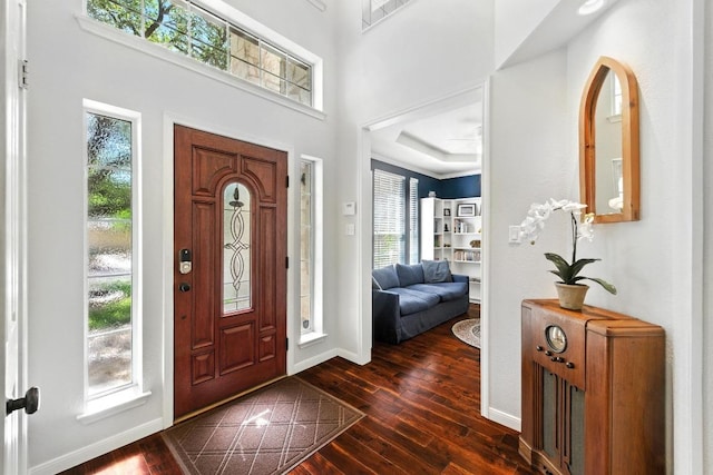 12532 Labrador Cv, Austin, TX 78729 - entrance foyer featuring healthy amount of natural light and dark wood finished floors