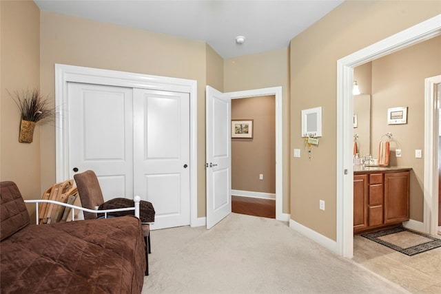 207 Breezeway Ln, Georgetown, TX 78633 - sitting room with baseboards and light colored carpet
