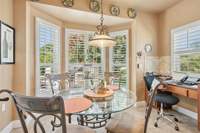 207 Breezeway Ln, Georgetown, TX 78633 - dining room with an office area and light tile patterned floors