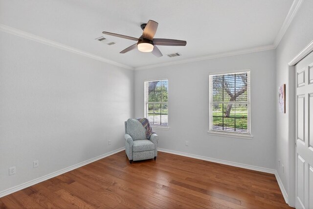 127 W Stonecastle Dr, Granite Shoals, TX 78654 - unfurnished room with wood finished floors, crown molding, and ceiling fan