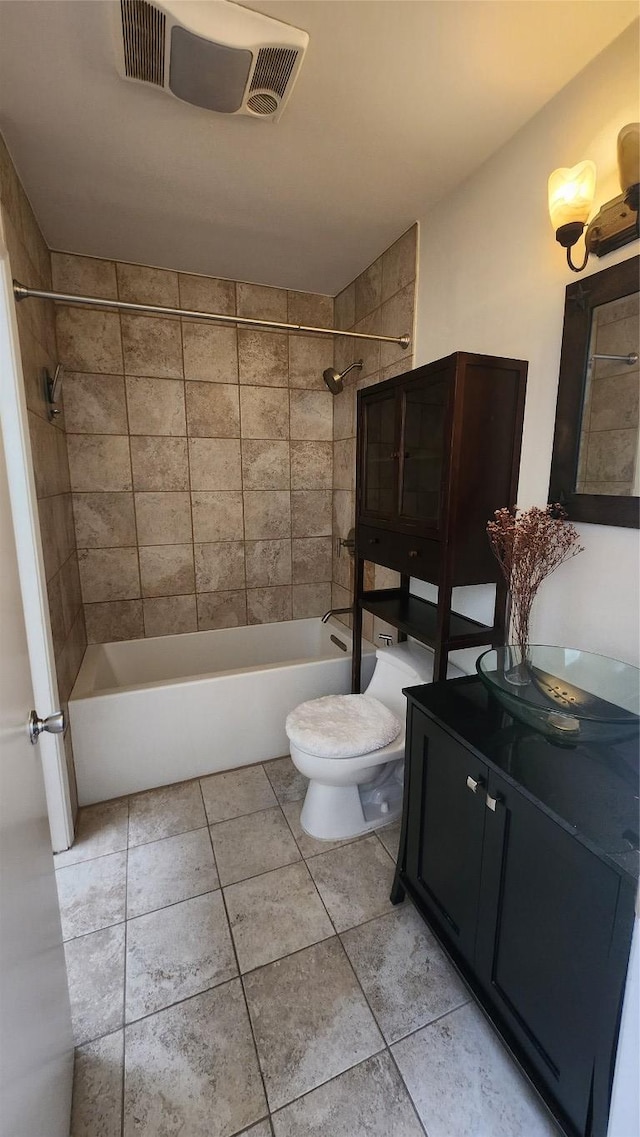 7122 Wood Hollow Dr Unit 41, Austin, TX 78731 - full bathroom with shower / bathtub combination, tile patterned flooring, and vanity