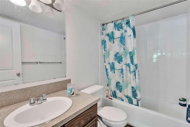2801 Hemphill Park Unit A102, Austin, TX 78705 - bathroom featuring a textured ceiling, shower / bathtub combination with curtain, and vanity