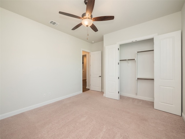 2320 Lucky Ln, Leander, TX 78641 - unfurnished bedroom with carpet, a closet, and a ceiling fan