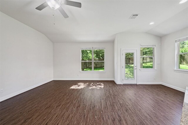 2232 Skippy Cv, Leander, TX 78641 - unfurnished room featuring lofted ceiling, wood finished floors, and ceiling fan