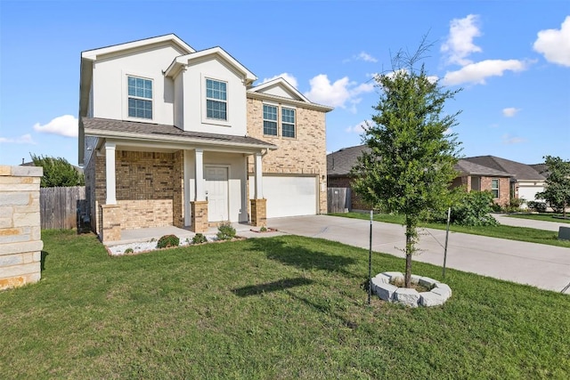 11825 Monterosso Dr, Austin, TX 78754 - view of front of house featuring driveway, an attached garage, brick siding, and stucco siding