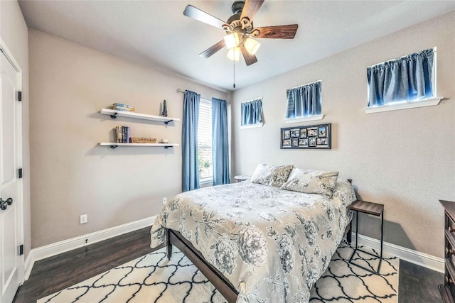 110 Waverly Spire Ct, Austin, TX 78738 - bedroom with wood finished floors and a ceiling fan