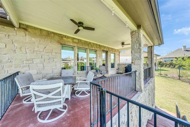 110 Waverly Spire Ct, Austin, TX 78738 - view of patio featuring a ceiling fan