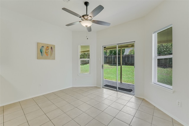7008 Wandering Oak Rd, Austin, TX 78749 - spare room with light tile patterned floors and ceiling fan