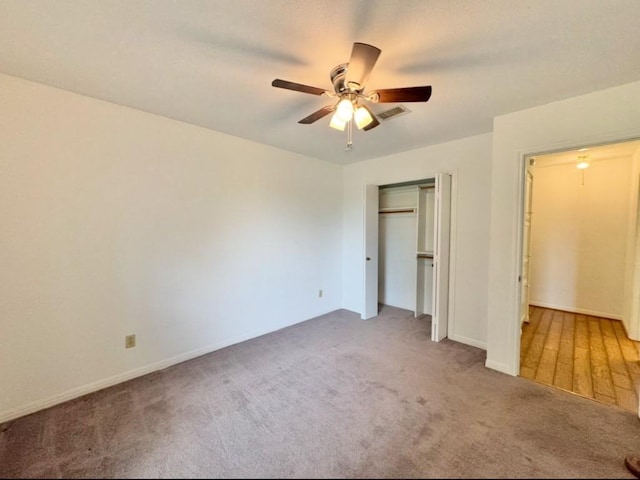 224 Crooked Hollow Dr, Elgin, TX 78621 - unfurnished bedroom with carpet floors, a closet, and ceiling fan