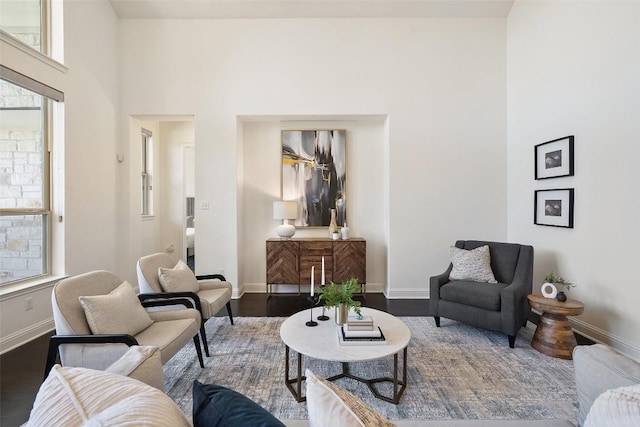 4108 Logan Ridge Dr, Cedar Park, TX 78613 - living room featuring wood finished floors and a high ceiling