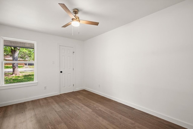 7913 W Gate Blvd Unit A, Austin, TX 78745 - empty room with wood finished floors and a ceiling fan