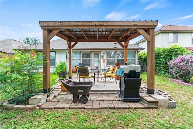 view of patio featuring area for grilling