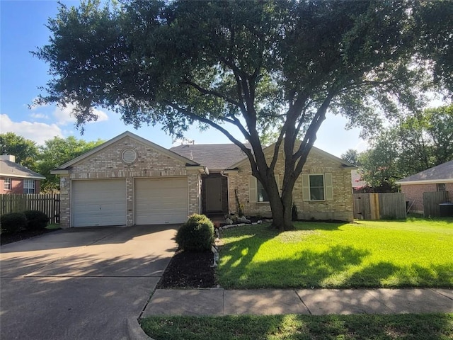 1805 Timber Ridge Dr, Cedar Park, TX 78613 - ranch-style house with an attached garage, brick siding, and driveway