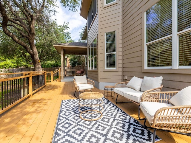 2407 Silver Spur Ln, Leander, TX 78641 - wooden deck featuring outdoor lounge area