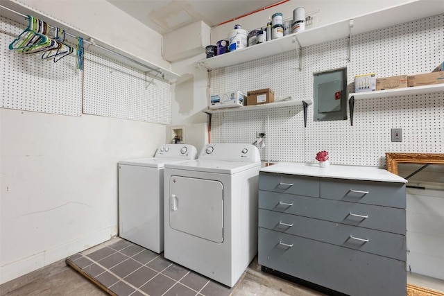 8600 Cima Oak Ln Unit A15, Austin, TX 78759 - washroom with independent washer and dryer, a workshop area, and electric panel