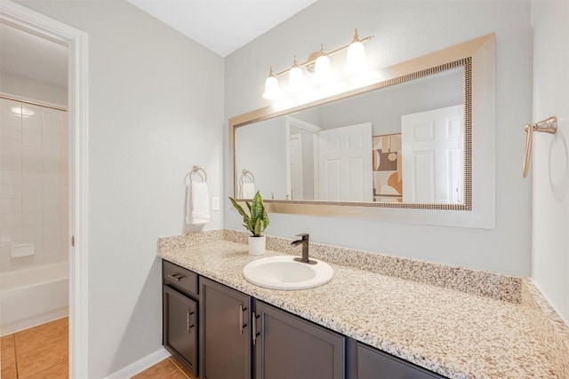 3126 Fiorellino Pl, Cedar Park, TX 78613 - full bath with vanity, tile patterned floors, and shower / tub combination