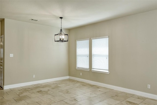 108 Tricia Ln, Hutto, TX 78634 - unfurnished room featuring plenty of natural light, a chandelier, and light tile patterned floors