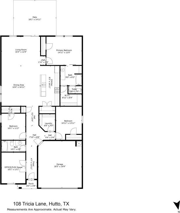 108 Tricia Ln, Hutto, TX 78634 - view of floor plan / room layout