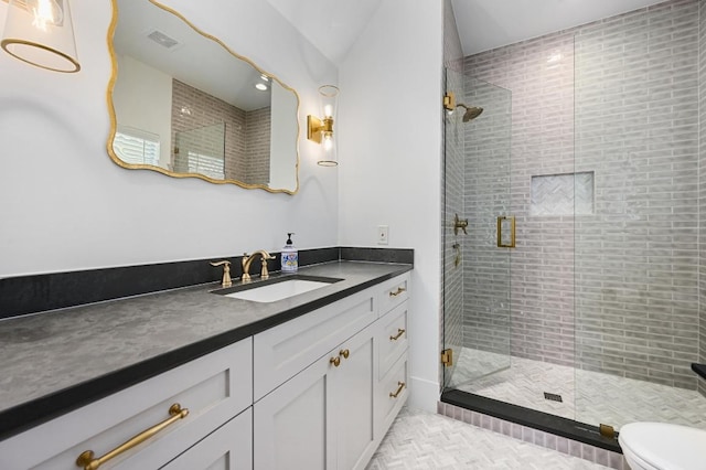 2314 Camino Del Verdes Pl, Round Rock, TX 78681 - full bath with vanity and a shower stall