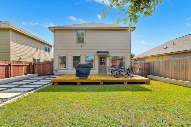 140 Housefinch Loop, Leander, TX 78641 - rear view of house featuring a fenced backyard and a deck