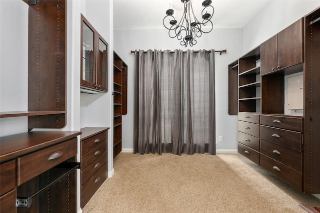 3443 Cortes Pl, Round Rock, TX 78665 - spacious closet featuring a chandelier and light carpet