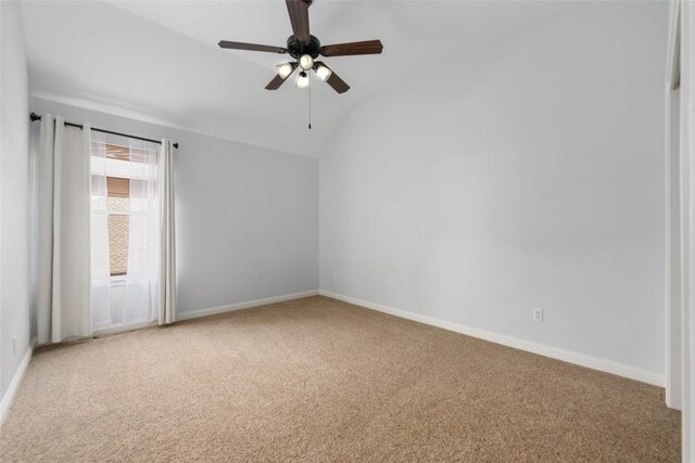 3443 Cortes Pl, Round Rock, TX 78665 - carpeted empty room featuring lofted ceiling and a ceiling fan