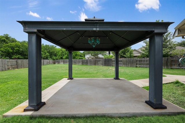 3443 Cortes Pl, Round Rock, TX 78665 - fenced backyard with a gazebo and a patio