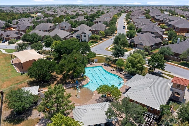 3443 Cortes Pl, Round Rock, TX 78665 - aerial view of residential area featuring a pool area